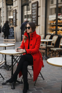 VERTICÉ – Elegant Women's High Collar Button Trench Coat for Spring Sophistication