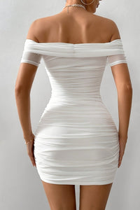 Seraphina - Sleek Pearl Accent Dress for Formal Events