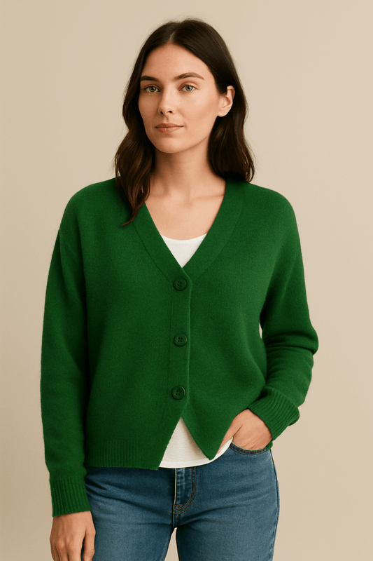 Serelle - Cozy V-Neck Knit Cardigan