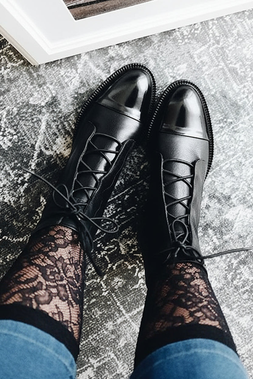 Sophia Lace-Up Leather Ankle Boots for Women - Stylish & Comfortable Footwear 6