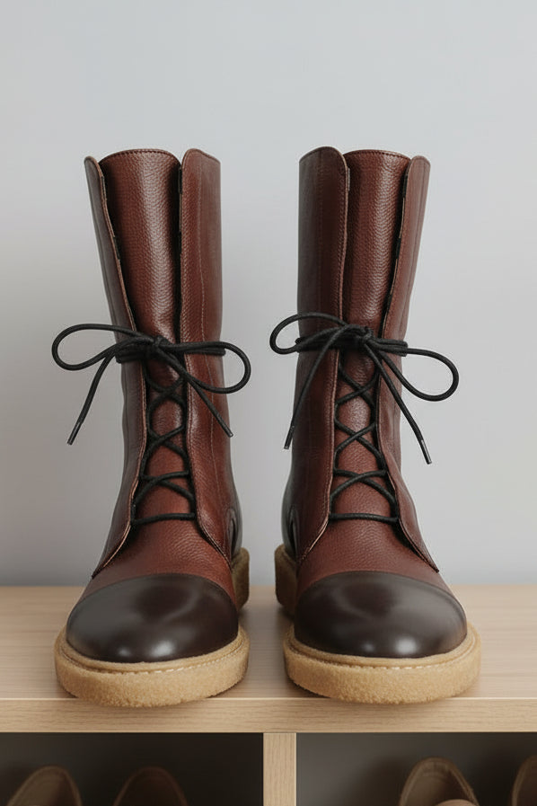 Sophia Lace-Up Leather Ankle Boots for Women - Stylish & Comfortable Footwear 9