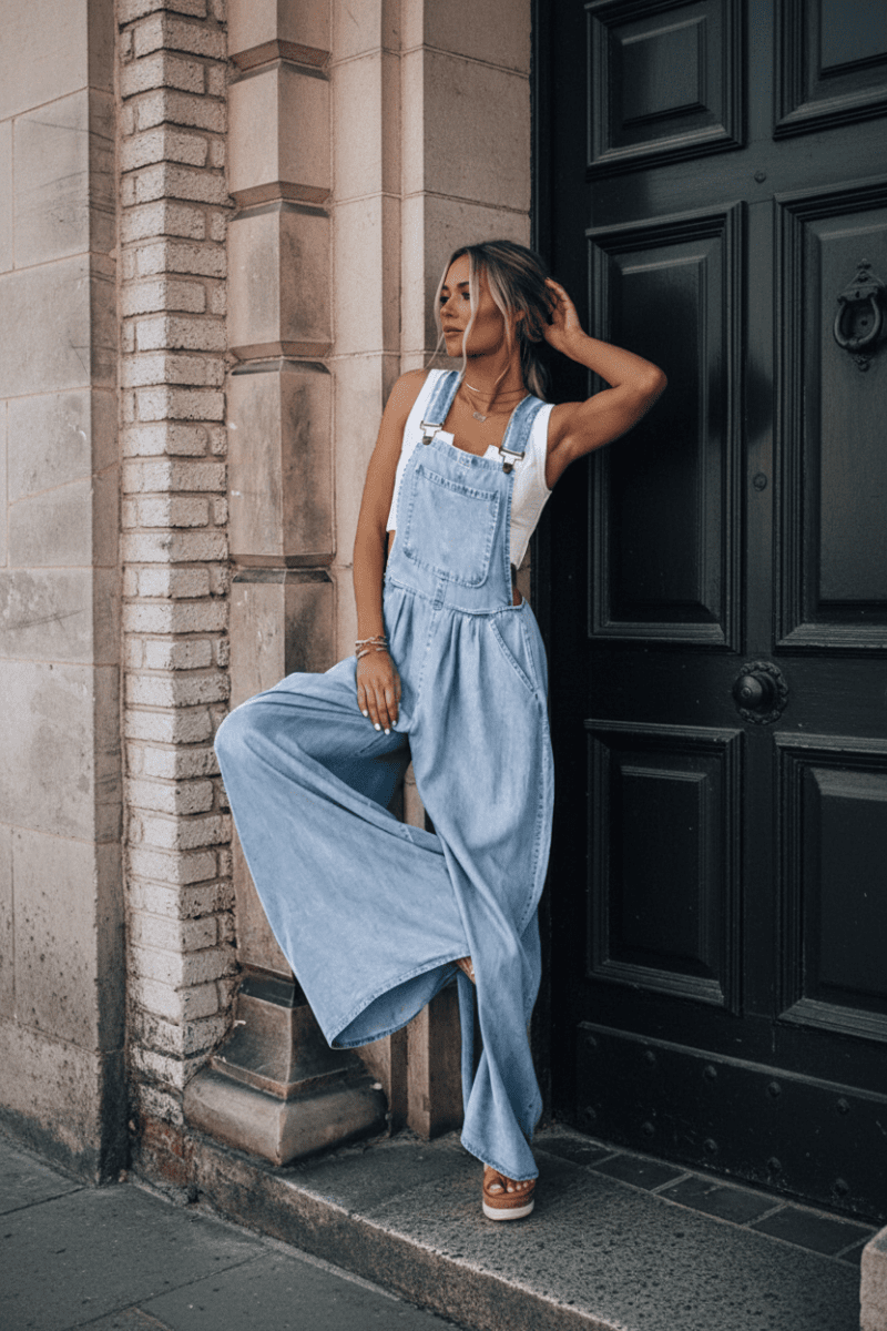 Stylish Denim Jumpsuit for Women - Comfortable Relaxed Fit with Adjustable Straps 10