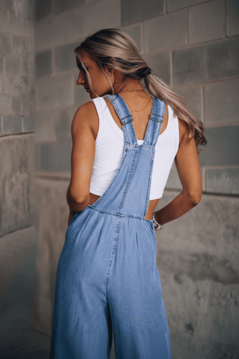 Stylish Denim Jumpsuit for Women - Comfortable Relaxed Fit with Adjustable Straps 8