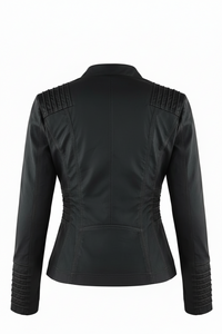Stylish Women's Leather Jacket with Removable Hood - Plus Sizes L-3XL 8