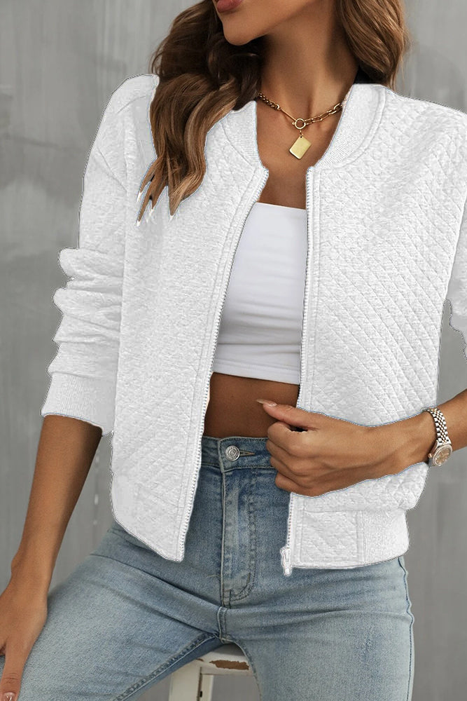 Stylish Women's Summer Bomber Jacket - Lightweight, Breathable Fabric & Zipper Closure 5