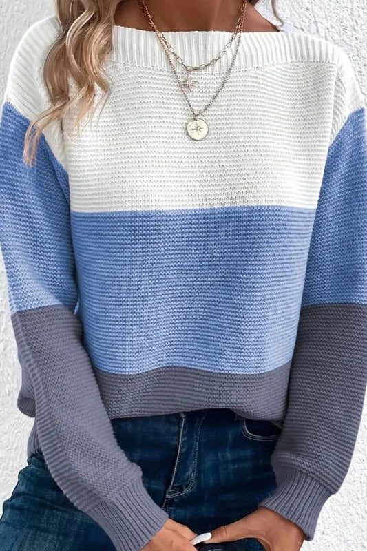 Stylish Women's Winter Color-Block Turtleneck Knit Sweater for Effortless Comfort 1