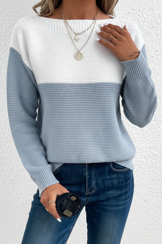 Stylish Women's Winter Color-Block Turtleneck Knit Sweater for Effortless Comfort 2