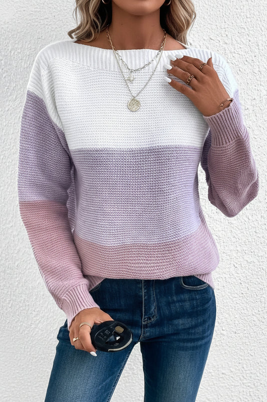 Stylish Women's Winter Color-Block Turtleneck Knit Sweater for Effortless Comfort 4