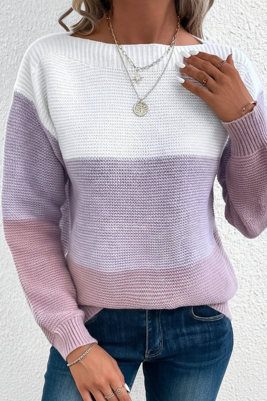 Stylish Women's Winter Color-Block Turtleneck Knit Sweater for Effortless Comfort 9