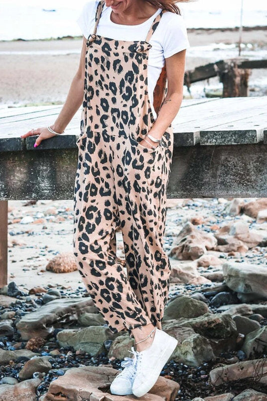 Trendy Leopard Print Jumpsuit for Women - Comfortable & Stylish Design 4