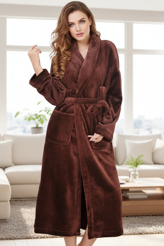 VelvetAura – Long Premium Fleece Bathrobe for Women 0
