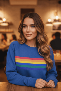NOSTALOOM – Vintage Rainbow Striped Long Sleeve Sweatshirt for Cozy Wear