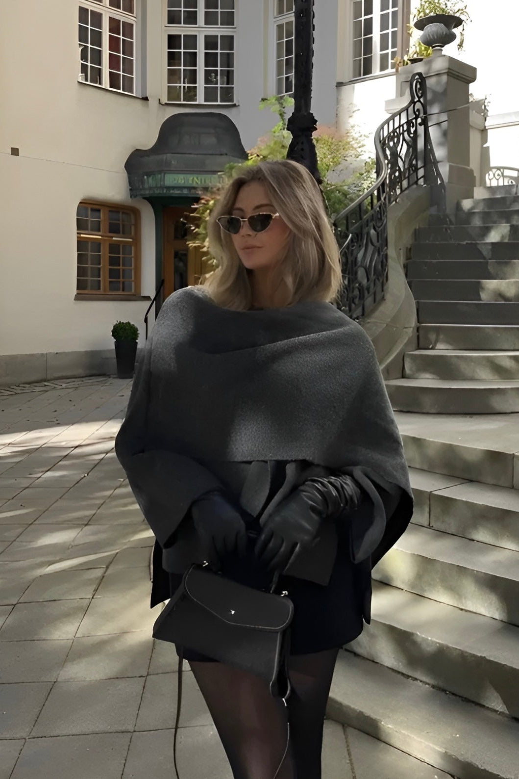 Viral Cape Coat with Elegant Shawl Collar - Stylish Coat with Capelet for Women 2
