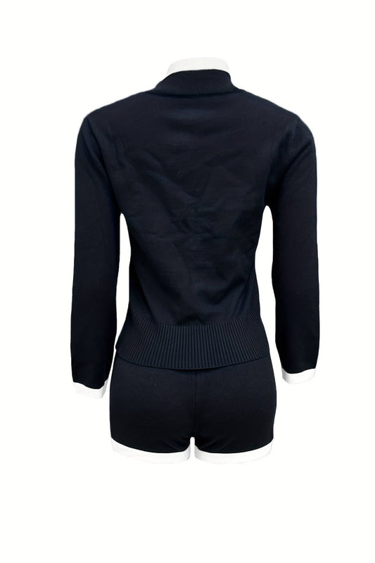 Viretta - Colorblock Single-Breasted Blazer & Shorts Set