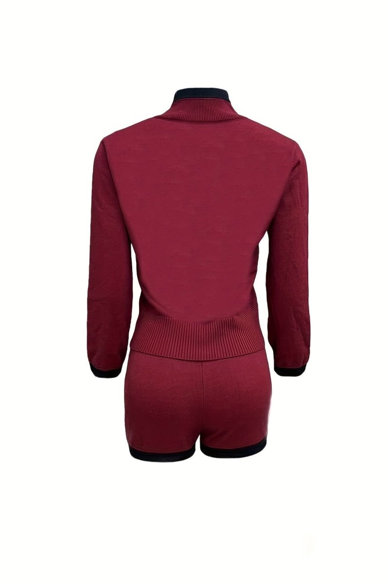 Viretta - Colorblock Single-Breasted Blazer & Shorts Set