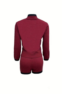 Viretta - Colorblock Single-Breasted Blazer & Shorts Set