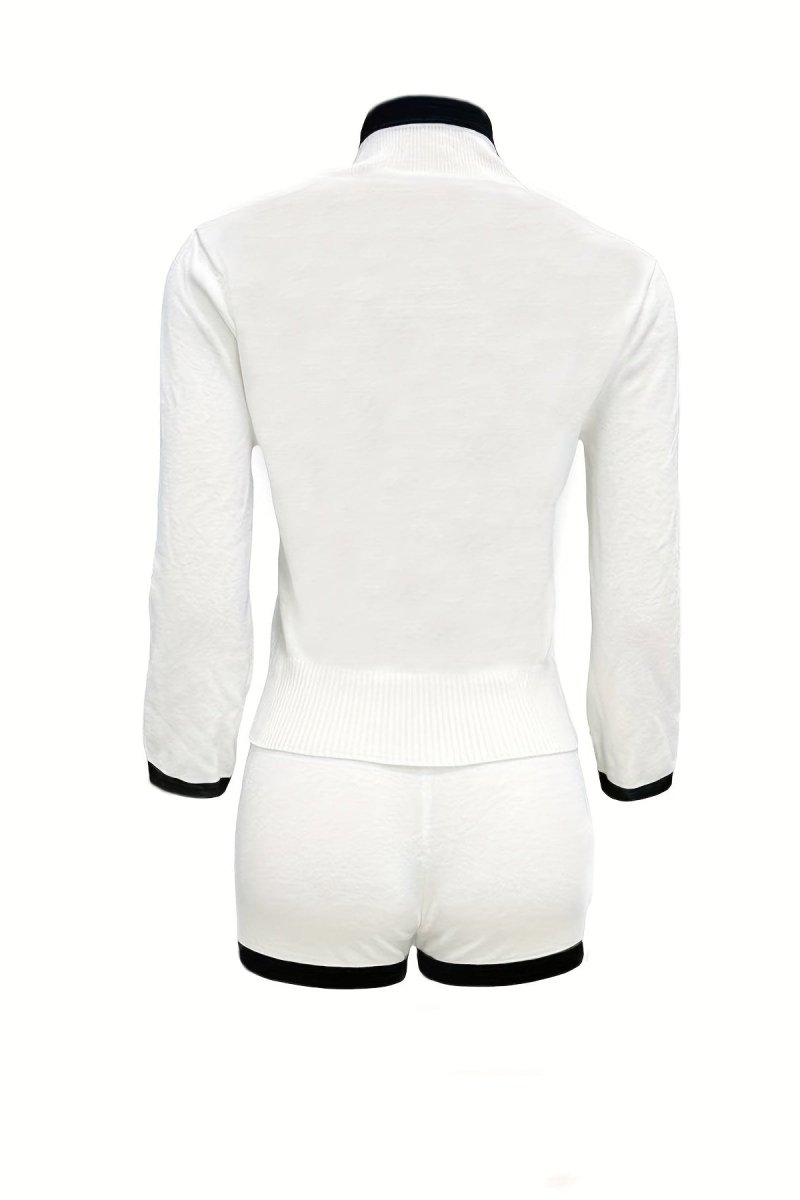 Viretta - Colorblock Single-Breasted Blazer & Shorts Set