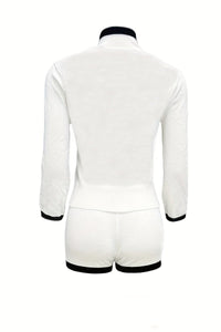 Viretta - Colorblock Single-Breasted Blazer & Shorts Set