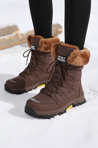 WARMFASHION – Fashionable women's winter ankle boots with plush lining & secure sole 5