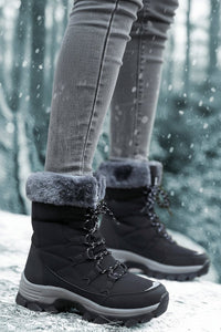 WARMFASHION – Fashionable women's winter ankle boots with plush lining & secure sole 6
