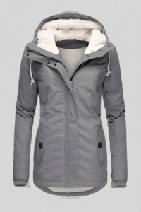 Warm Black Puffer Jacket for Women - Water-Repellent Winter Coat with Hood 0