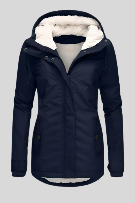 Warm Black Puffer Jacket for Women - Water-Repellent Winter Coat with Hood 2