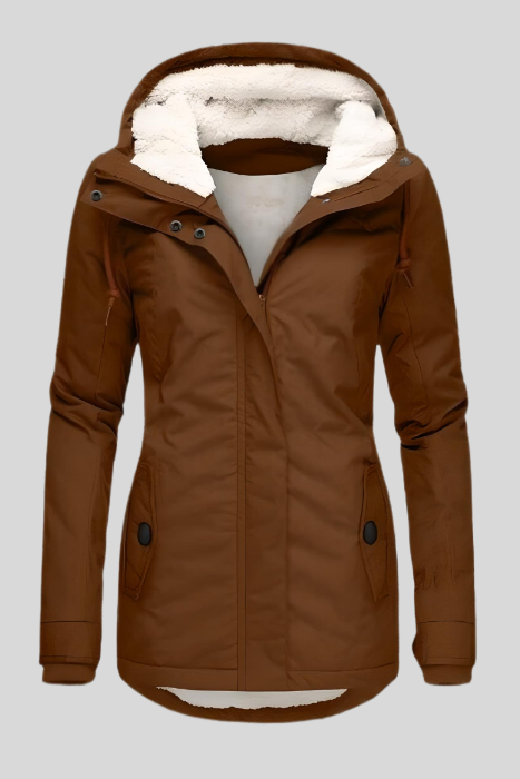 Warm Black Puffer Jacket for Women - Water-Repellent Winter Coat with Hood 3