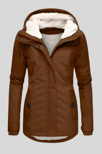 Warm Black Puffer Jacket for Women - Water-Repellent Winter Coat with Hood 3