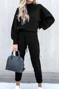 Women's Soft Loungewear Set - Cozy Sweater & High Waist Lounge Pants 6