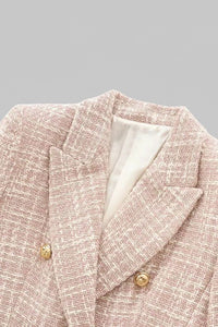 Selah – Minimalist Pink Tweed Blazer with Classic Button Detail