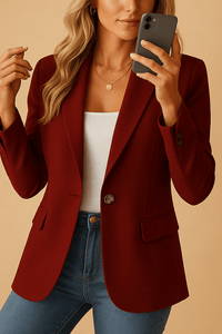Hadley – Minimalist Stretch Blazer with Hidden Fastenings and Softness