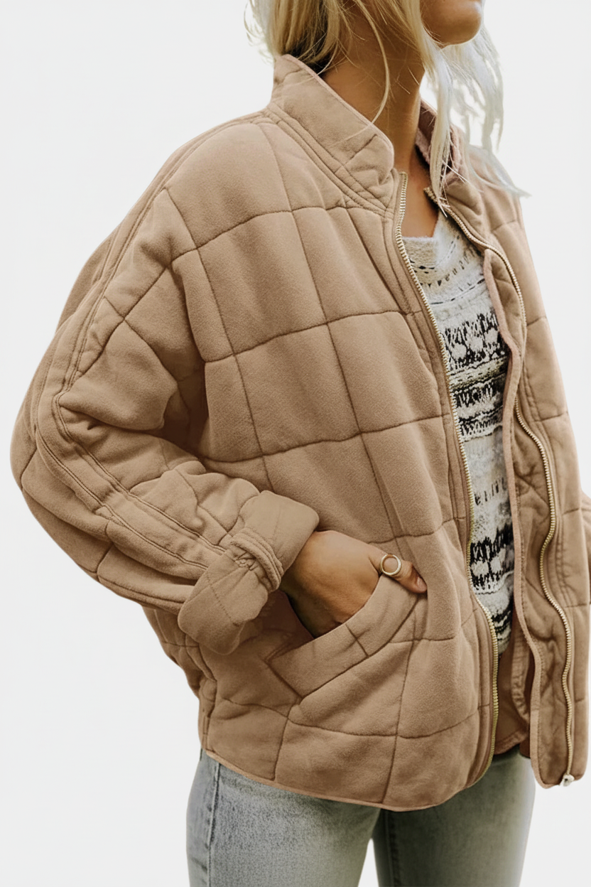 Zoe - Women's Quilted Puffer Jacket for Winter Coats, Zip-Up Casual Style 4