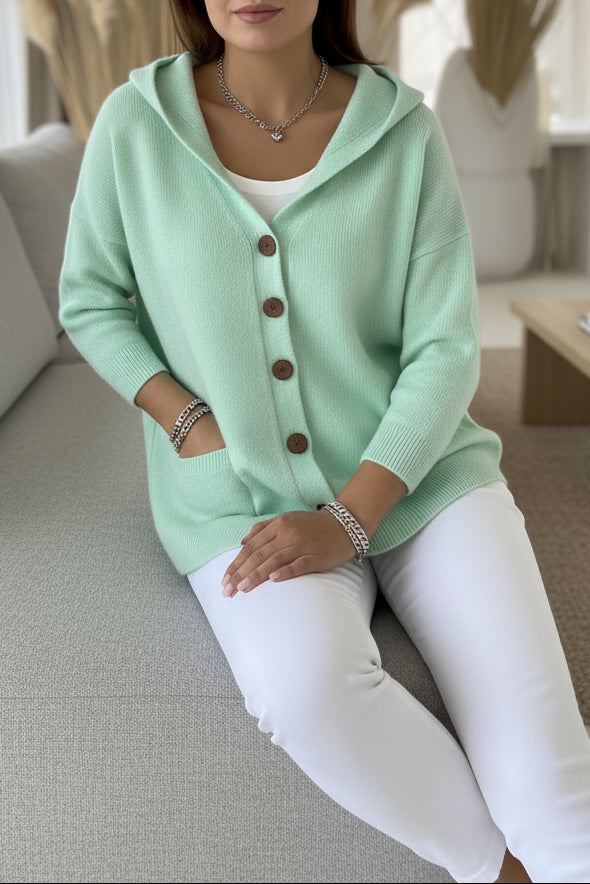 Zoé Soft Hooded Knit Cardigan with Button-Down Front for Everyday Comfort 2