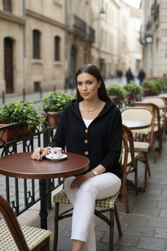 LYNTH – Women’s Soft Hooded Knit Cardigan with Relaxed Fit