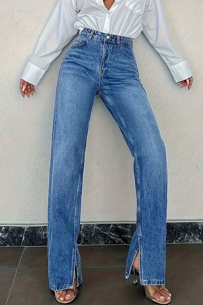 TINSLEY – Trendy Side Slit Stretch Jeans
