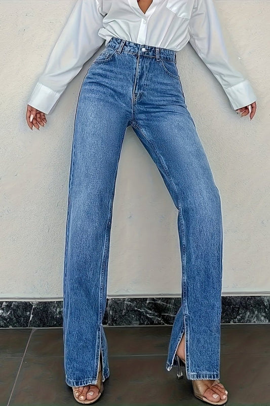 TINSLEY – Trendy Side Slit Stretch Jeans