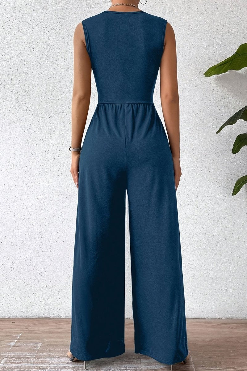 Kalia – Essential Sleeveless Waist-Cinching Commuter Jumpsuit