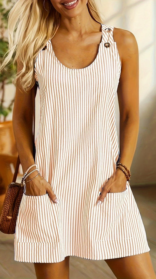 SORELIA - Women’s Striped A-Line Knee-Length Summer Dress