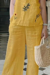 DALARY – Embroidered Linen Spring Co-Ord