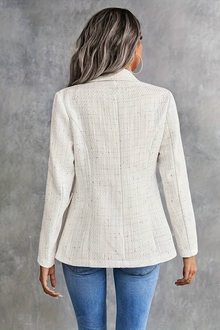 Pryn – Elegant Beige Double-Breasted Blazer with Notch Lapels