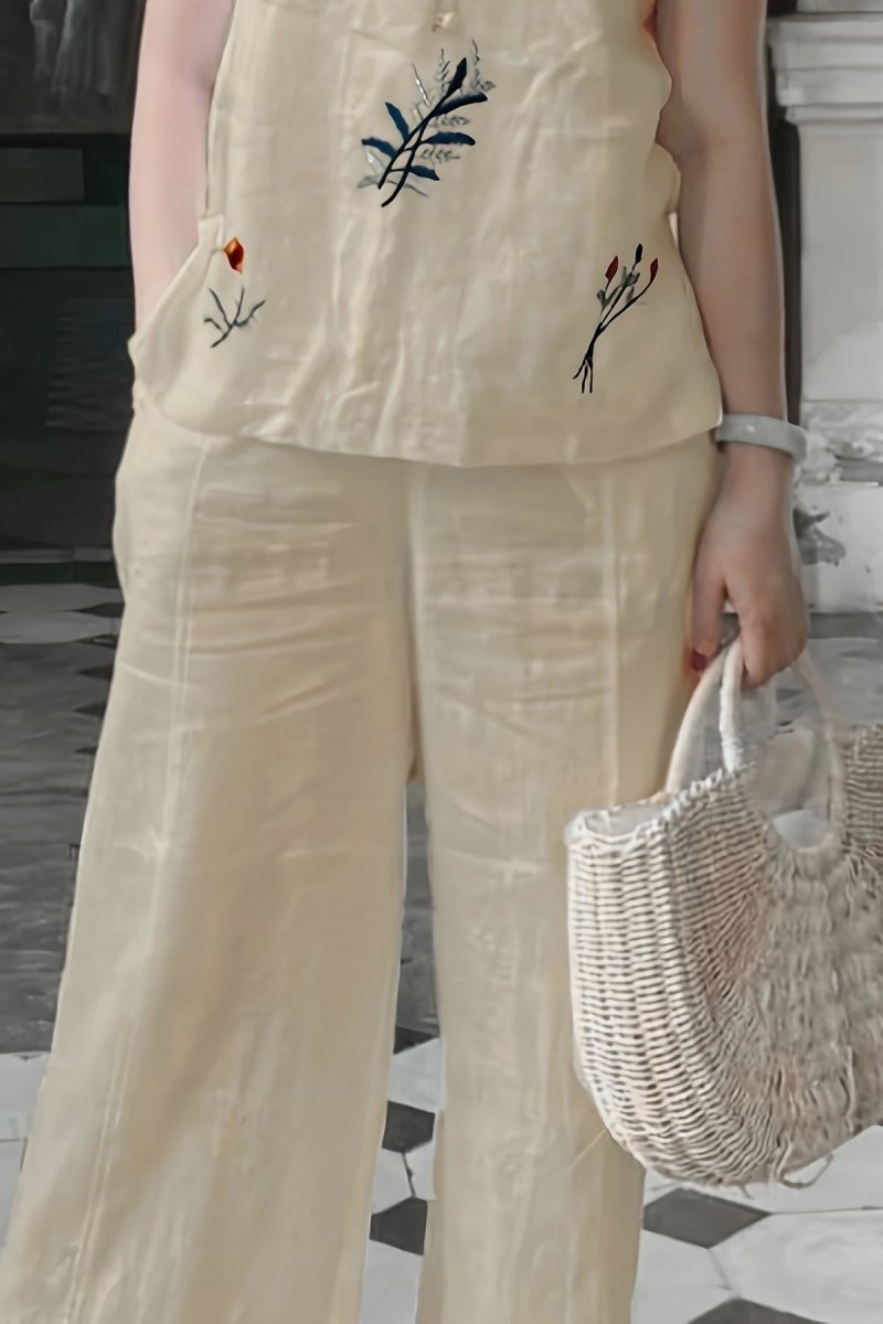 DALARY – Embroidered Linen Spring Co-Ord