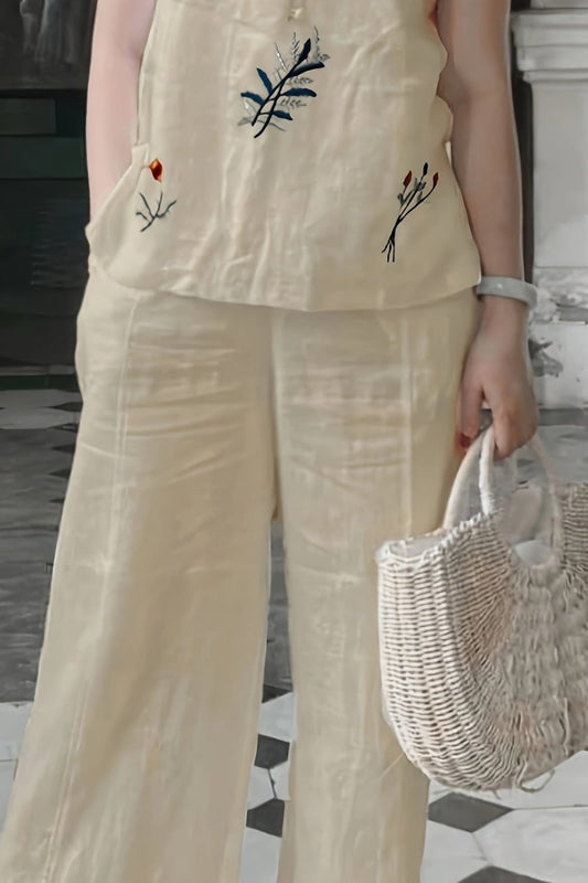 DALARY – Embroidered Linen Spring Co-Ord