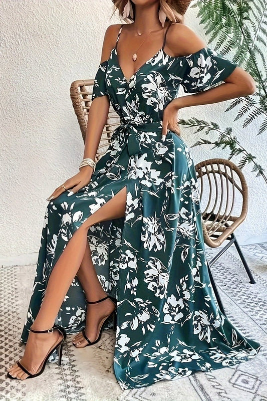Avery Bloom - Floral Cold Shoulder Maxi Dress