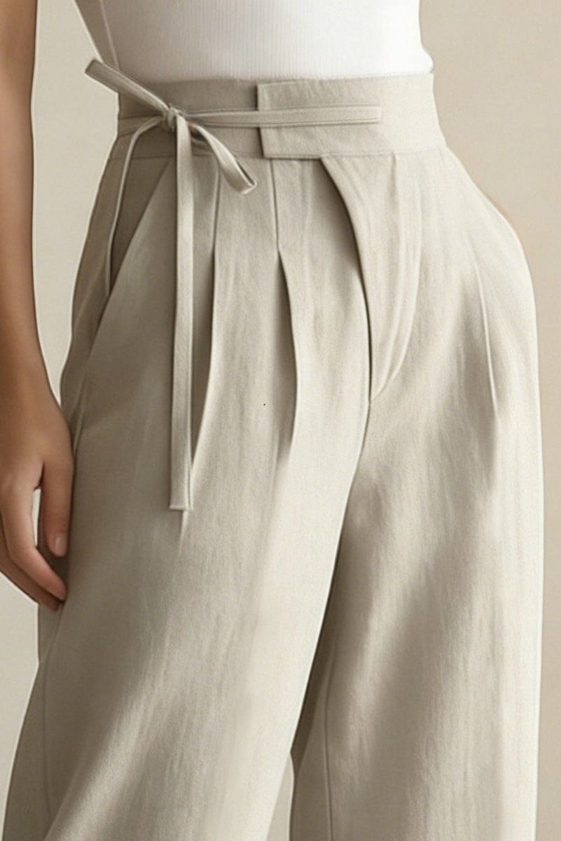 CYRELLA – Draped Wide-Leg Casual Slacks