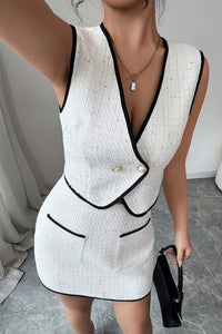 Xaya – Refined Sleeveless Top and A-Line Skirt with Pocket Detail