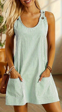SORELIA - Women’s Striped A-Line Knee-Length Summer Dress