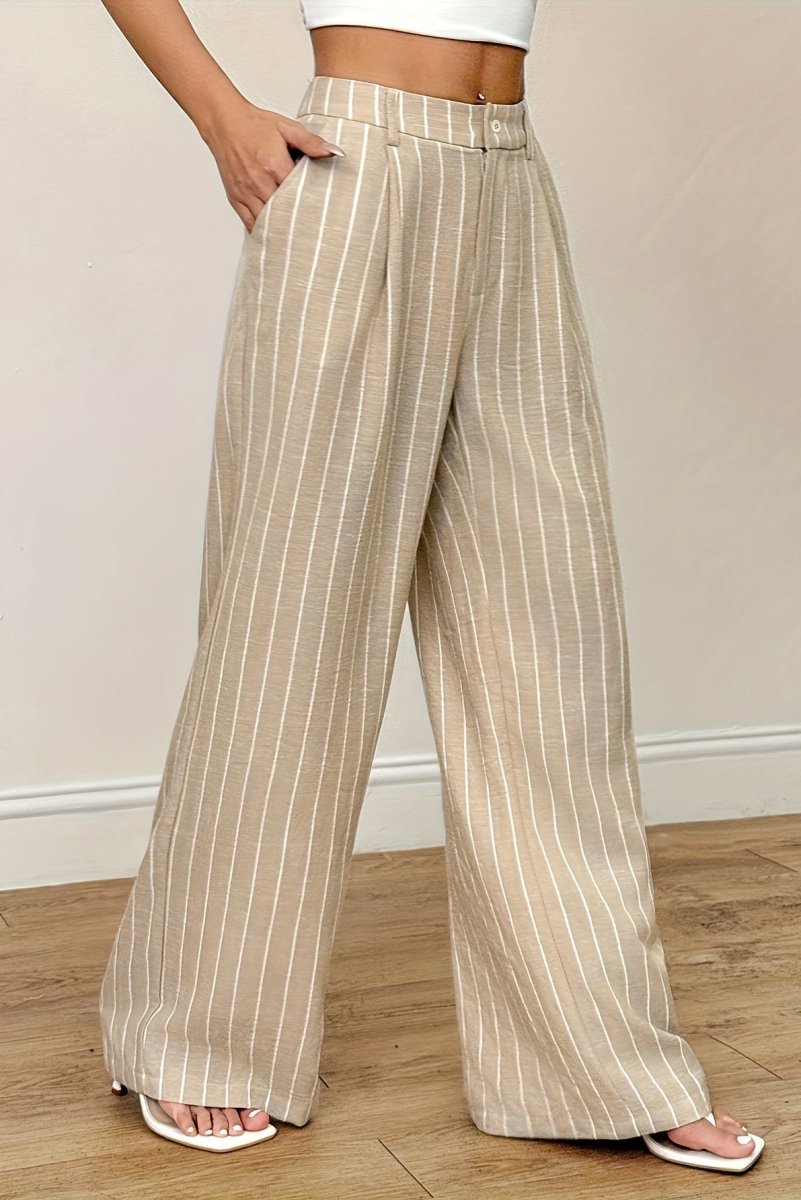 FAYLENZA – Chic High-Rise Striped Trousers