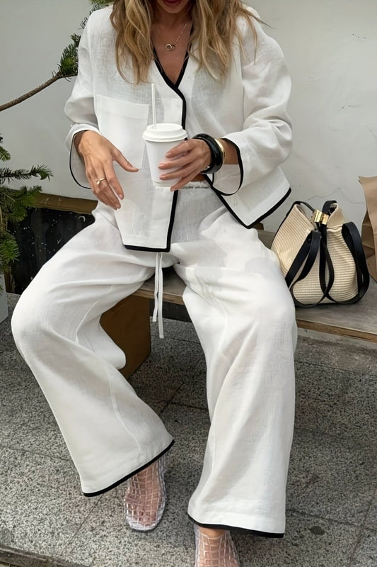 GIULIA – Modern Contrast Linen Co-Ord