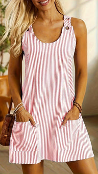 SORELIA - Women’s Striped A-Line Knee-Length Summer Dress