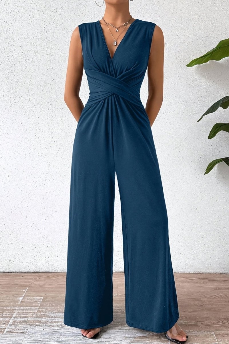 Kalia – Essential Sleeveless Waist-Cinching Commuter Jumpsuit